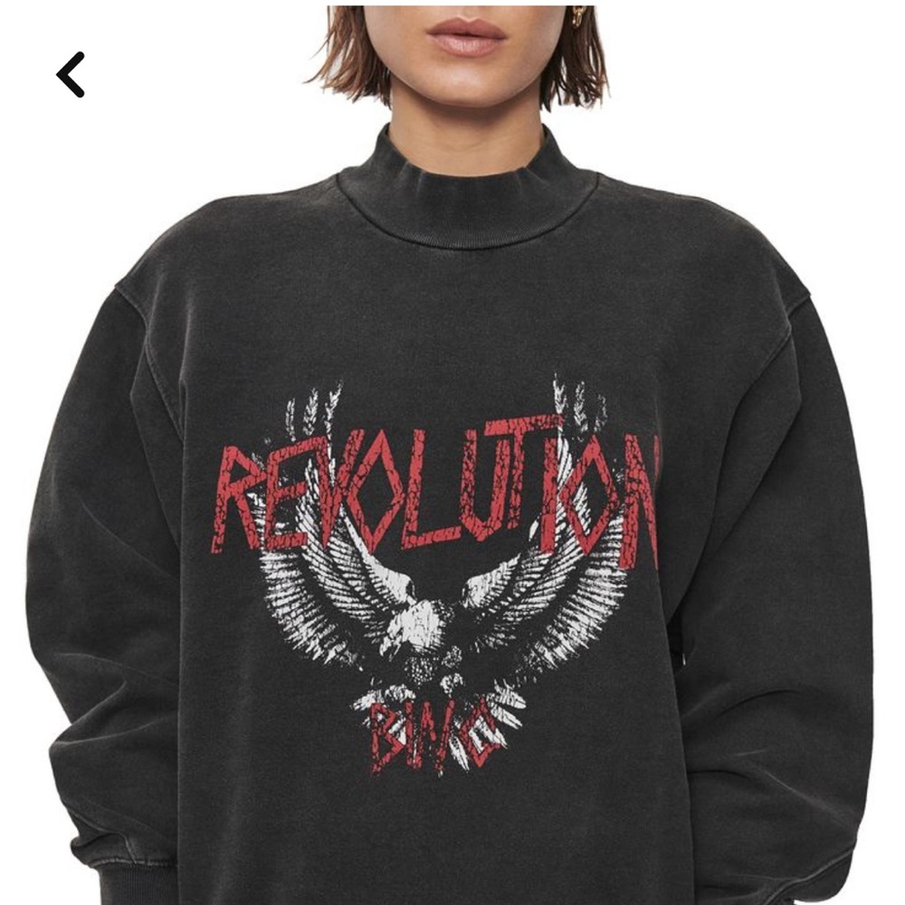 Anine Bing Revolution Sweatshirt in Washed Black